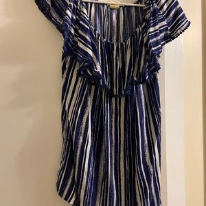 Faded Glory Large Stripe Navy Top